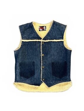 Vintage 80’s Viking Sherpa Lined Denim Vest Western Ranch Outerwear